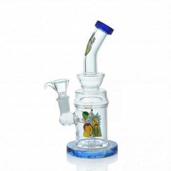 8" Decal Art Inline Perc Water Pipe – Assorted Designs