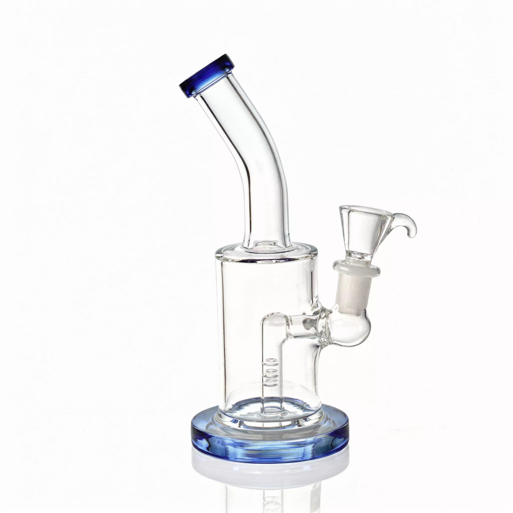 7.5 inch bent neck inline perc glass water pipe assorted colors