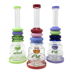 10" Assorted Slyme Color Rim Sprinkler Perc Water Pipe [SAJ02]