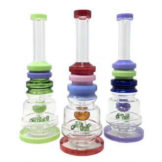 10" Assorted Slyme Color Rim Sprinkler Perc Water Pipe [SAJ02]