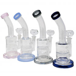 8" Assorted HoneyComb Perc Water Pipe [SAJ04]