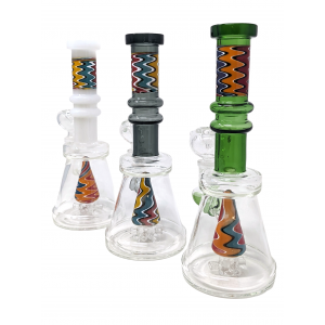 8" Assorted Design Art Perc Water Pipe [SAJ05]