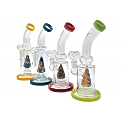 8" Assorted Design Art Perc Water Pipe [SAJ08]