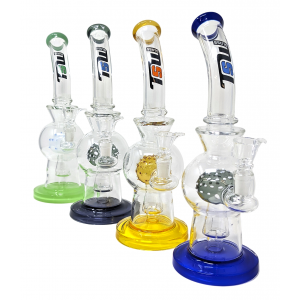 11" "TSW Glass" Assorted Color Ball Perc Water Pipe [SAJ12]