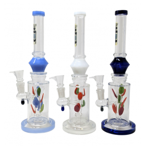 13" "TSW Glass" Assorted Color Leaf Perc Water Pipe [SAJ14]