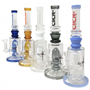 12" " Click Glass" Shower Perc Water Pipe [SAJ19]