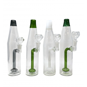 10" Assorted Clear Bottle Showerhead Perc Water Pipe - [SDK572]