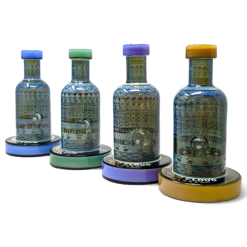 Loud Cloud - 7" Skulline Edgy Pattern Art Cylindrical Water Pipe [SE-136]