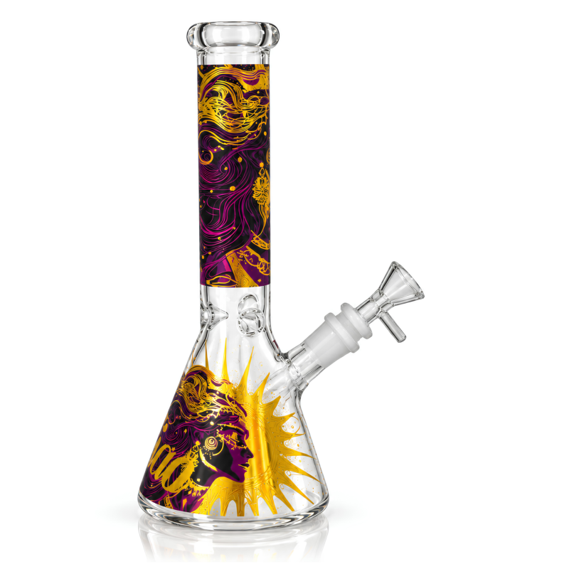 10" Cosmic Goddess Art Beaker Water Pipe