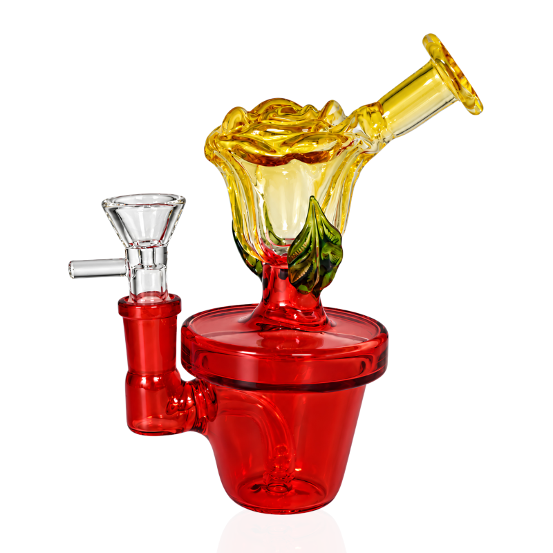6" Flower Pot Shape Glass Water Pipe