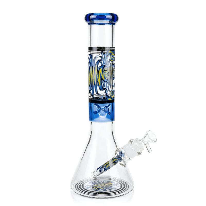 13.5" 7mm Thick Wig Wag Art Ice Pinch Beaker Water Pipe