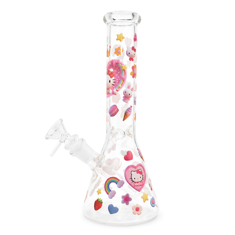10" Kitty Decal Art Beaker Water Pipe