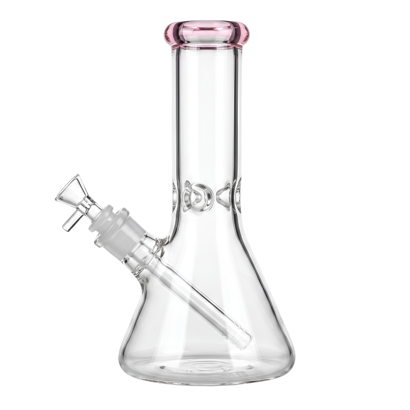 10" 7mm Thick Glass Ice-Pinch Color Accent Beaker Water Pipe