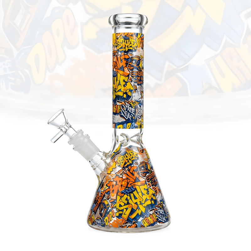 10" Graffiti Art Beaker Water Pipe