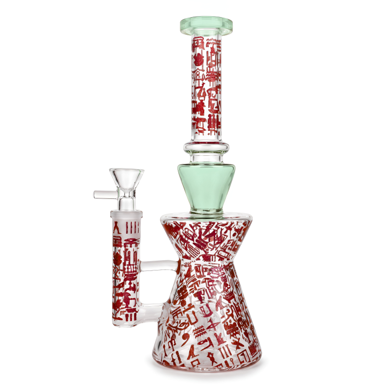10" Hieroglyphic Theme Sprinkler Perc Beaker Water Pipe