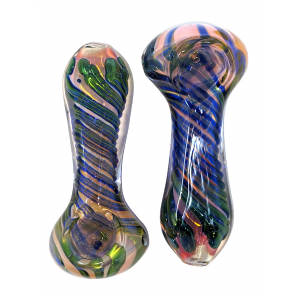 3.5" Gold Fumed Art Hand Pipe (Pack Of 2) [SG2563]