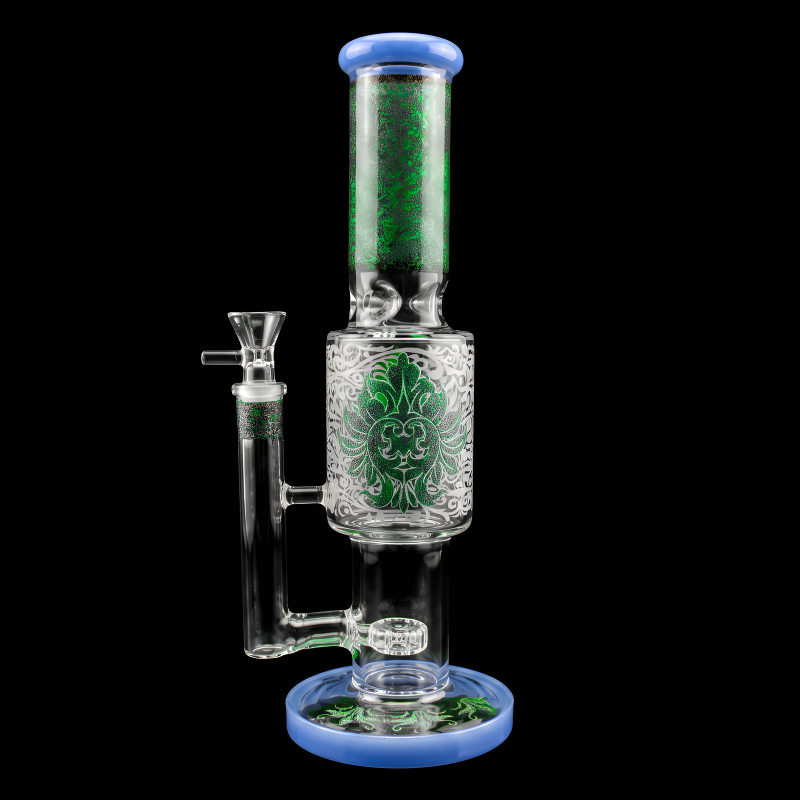 12" Filigree Glitter Design Showerhead Perc Water Pipe