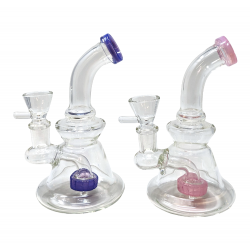 6" Mini Stacked Conical Slyme Showerhead Perc Beaker Water Pipe - [SG3271]