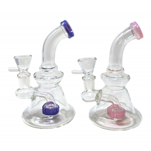 6" Mini Stacked Conical Slyme Showerhead Perc Beaker Water Pipe - [SG3271]