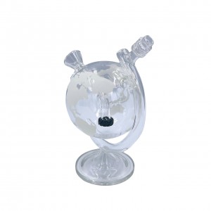 On Point Glass - 8" World Globe Water Pipe With 14MM Male Bowl (DG1614)