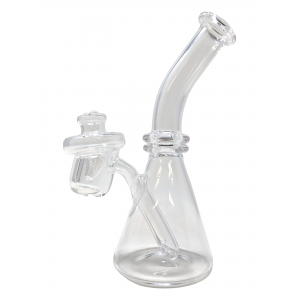 5'' Mini Clear Water Pipe Rig with Built-In Slanted Banger & Directional Carb Cap - Design 01 [SKWAT0055] [SKGA343-Q]