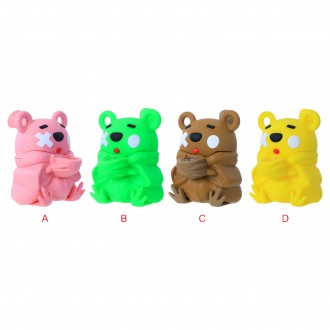Clover Glass - 5" Hug & Puff Silicone Bear Water Pipe - [SLC-661]
