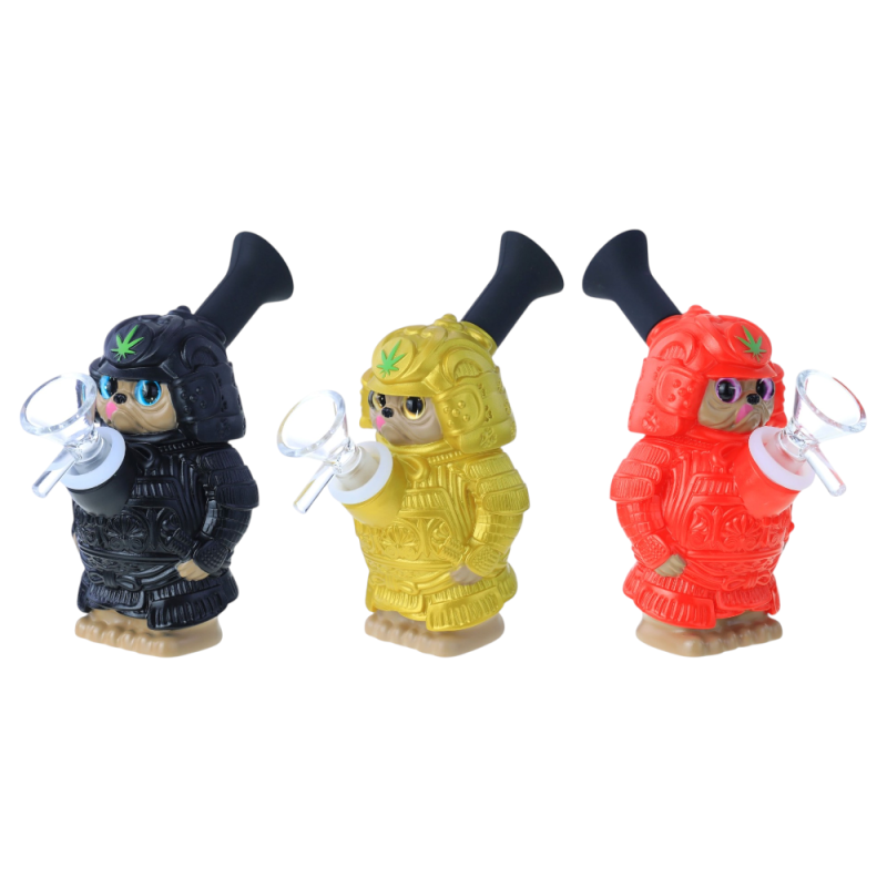 Clover Glass 5.5" Samurai Cartoon PVC Silicone Water Pipe