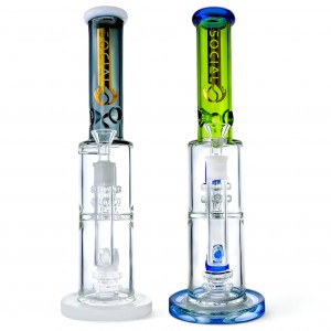 Social Glass - 12.5" Matrix Magic x2 Elevate Your Smoke W/ Straight Water Pipe [A-09]