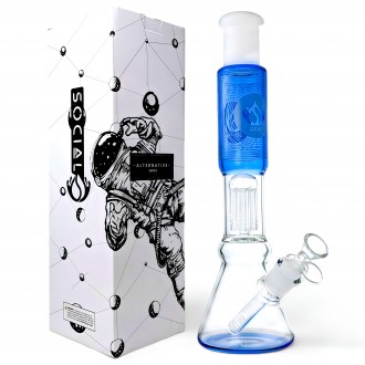 Social Glass - 13" Ripple & Relax Dive Into Flavor W/ Tree Perc Water Pipe - [A14]