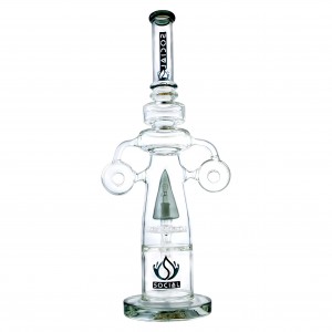 Social Glass - 17.5" Double Donut Bliss Awaits W/ Inline & Sprinkler Perc Water Pipe [A277]