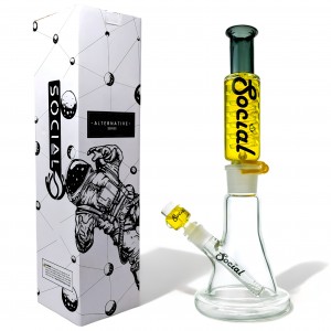 Social Glass - 15" Freezable Coil, Glycerin Water Pipe [CY005]