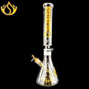 Social Glass - 18" Social Trojan With Perc Detachable Beaker Water Pipe - [MK-03]