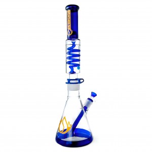 Social Glass - 18" Glycerin Freezable Coil Detachable Beaker Water Pipe - [MK-06]