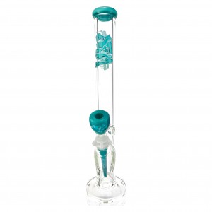 18" AFM Wildstyle Graffiti 9mm Colored Glass Straight Beaker Bong Bundle Water Pipe*
