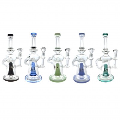 Loud Cloud - 11.5" The Crystal Wave Conical Perc Water Pipe [TW-138]