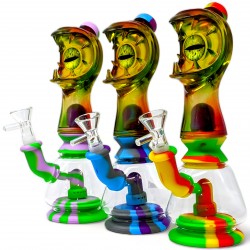 9.5" Gaze of the Hydra - Leak-Proof Magic Silicone Water Pipe - Assorted [TX577]