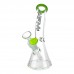 8" AFM Colored Lip Bent Neck Mini Beaker - Stylish and Compact Glass Bong
