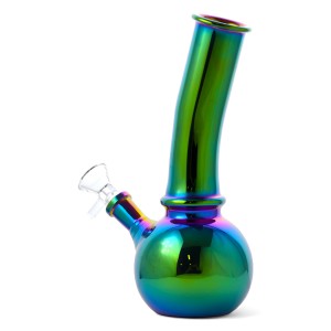 7.5" Take Your Tokes To The Top : Round Base Electroplated Water Pipe - [WB-19]