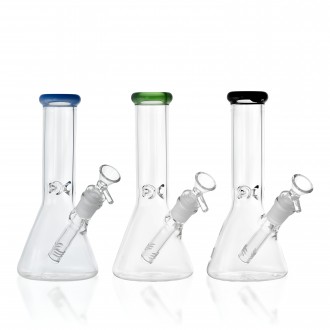 8.5" Color Rim Ice Catcher Beaker Water Pipe - [WCG-4B08]