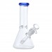 8.5" Color Rim Ice Catcher Beaker Water Pipe - [WCG-4B08]