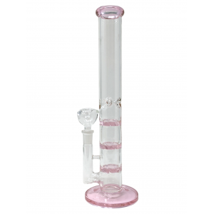 12" Triple Tornado Disk Perc Straight Water Pipe Rig - [WCG-4T12-3]