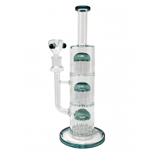 14" Triple Re-inforce Tree Perc Straight Neck Water Pipe [WCG30-0053]