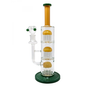 14" Triple Re-inforce Tree Perc Straight Neck Water Pipe [WCG30-0053]