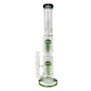 18" Double Tree Perc Cylinder Water Pipe [WCG30-0054]