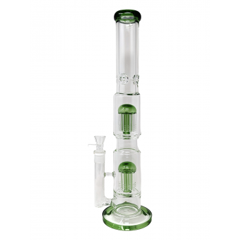 18" Double Tree Perc Cylinder Water Pipe [WCG30-0054]