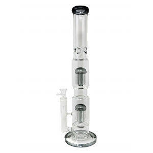 18" Double Tree Perc Cylinder Water Pipe [WCG30-0054]