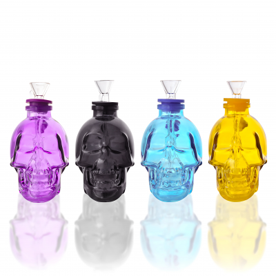 4.5" Skull Head Glass Water Pipe - [WCG30-0229]