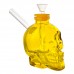 4.5-Inch Skull Head Glass Water Pipe – Gold Finish