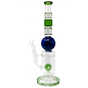 17" Donut Multi Perc Ball Chamber Water Pipe (Green) - [WCG80-0091]