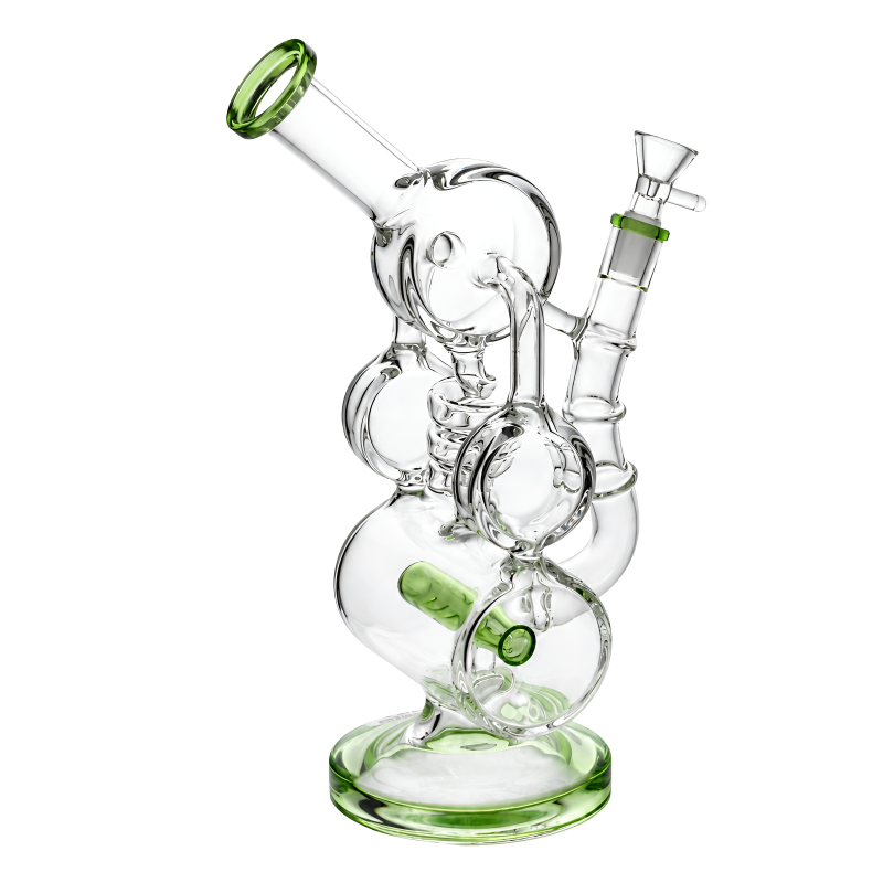 11" Twin Disc Inline Coil Perc Recycler Water Pipe